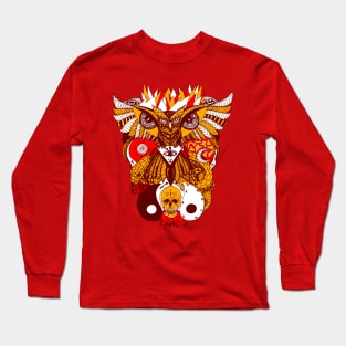 Orad Owl And Ageless Skull Long Sleeve T-Shirt